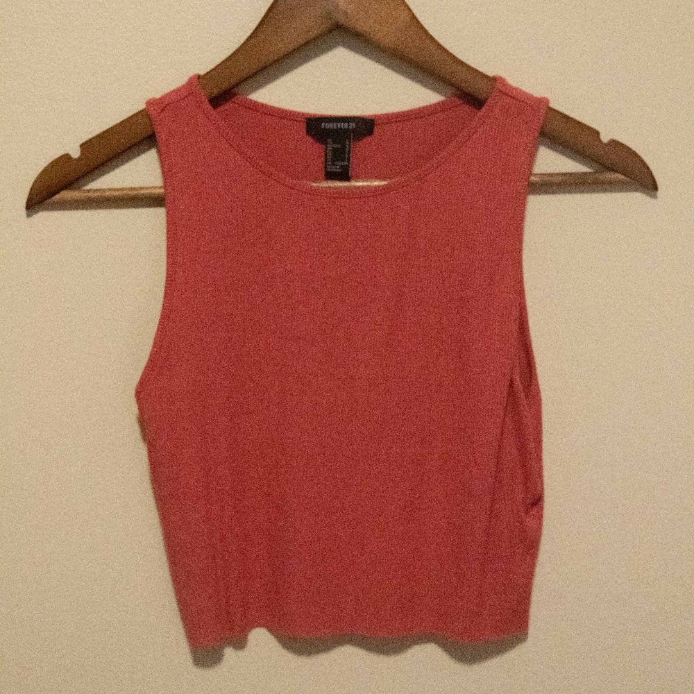 Coral Cropped Tank